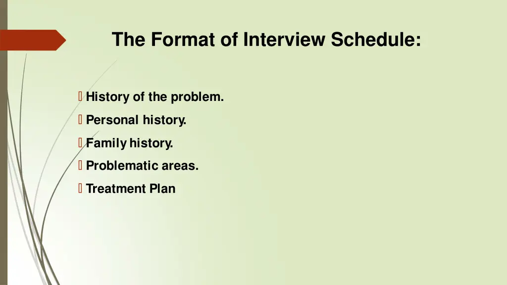 the format of interview schedule