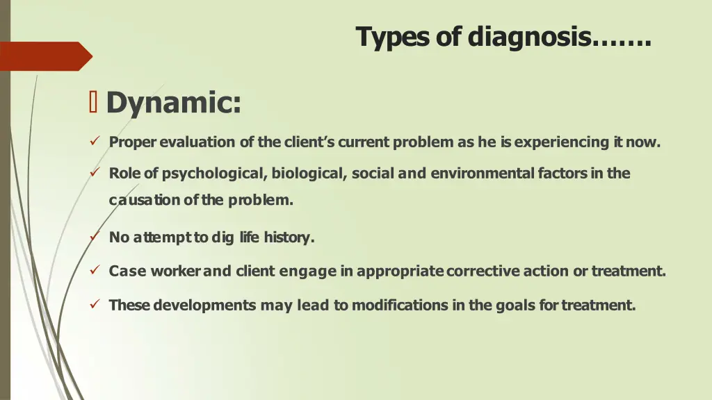 types of diagnosis