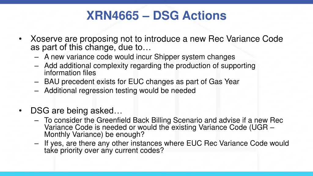 xrn4665 dsg actions