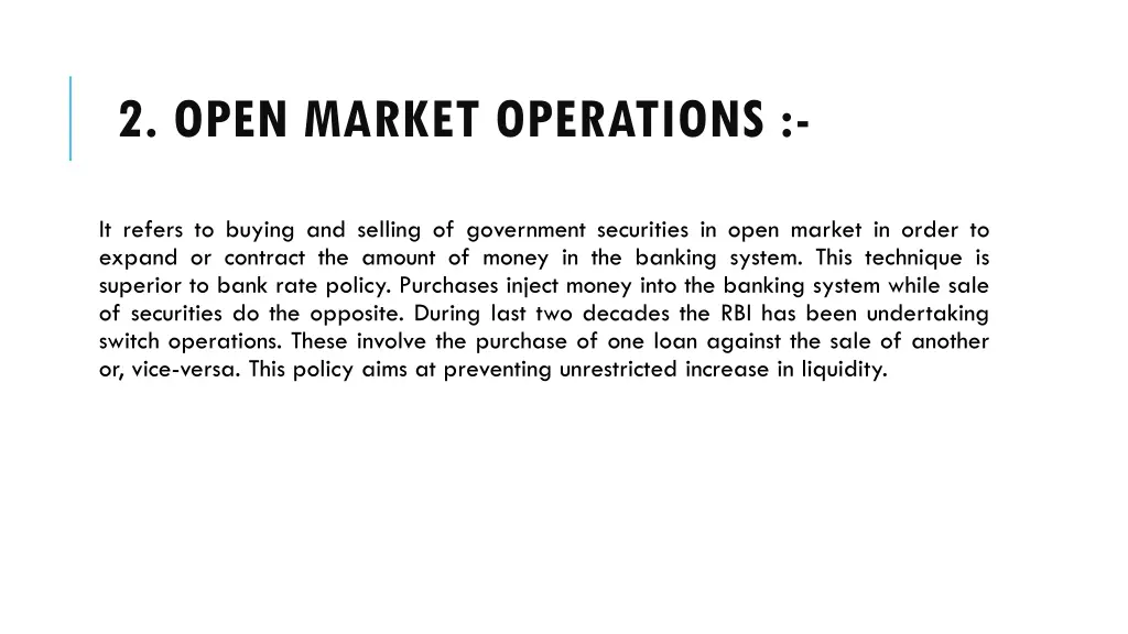 2 open market operations