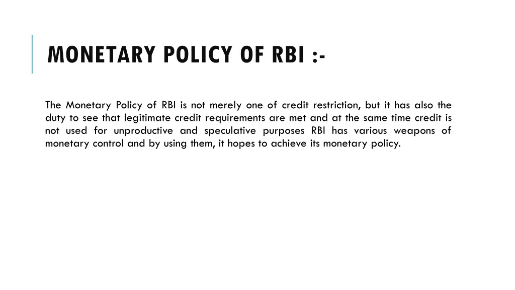 monetary policy of rbi