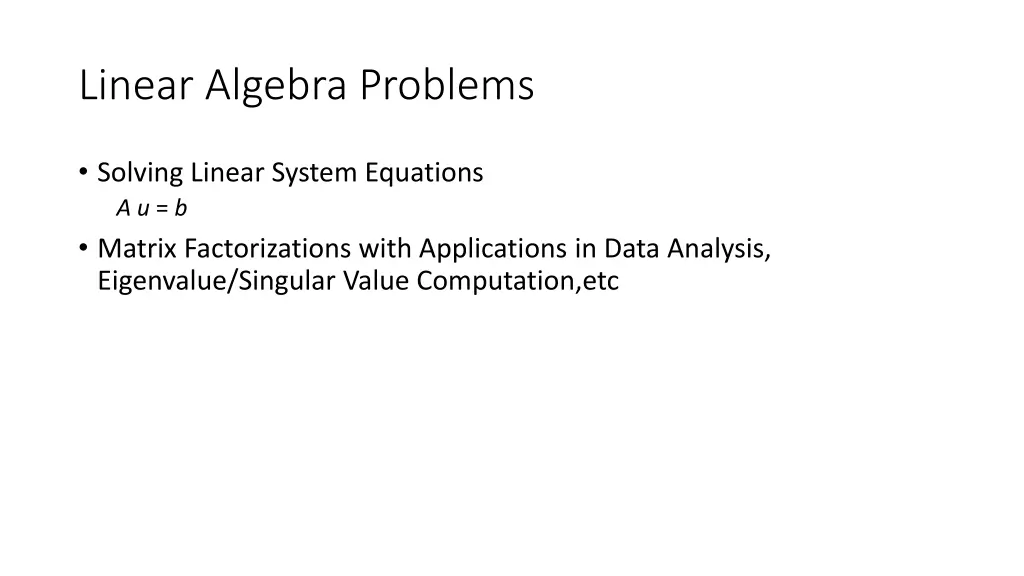 linear algebra problems