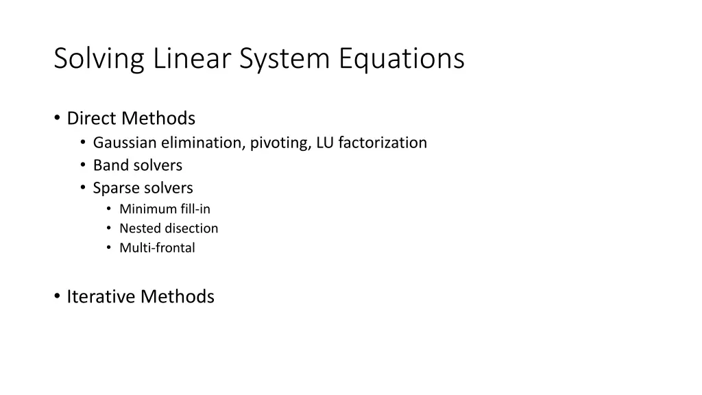 solving linear system equations