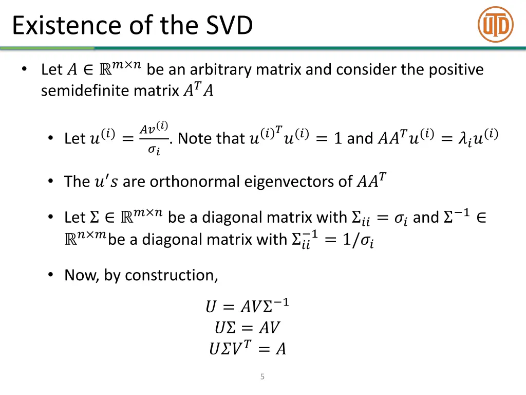 existence of the svd 1