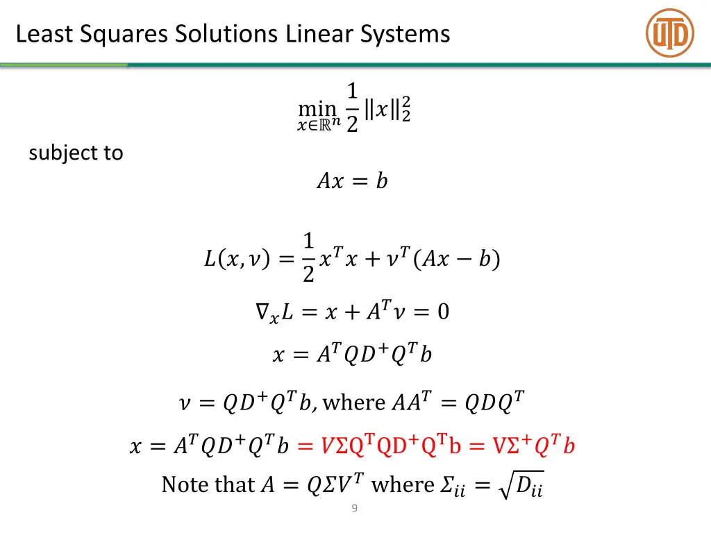 least squares solutions linear systems 1