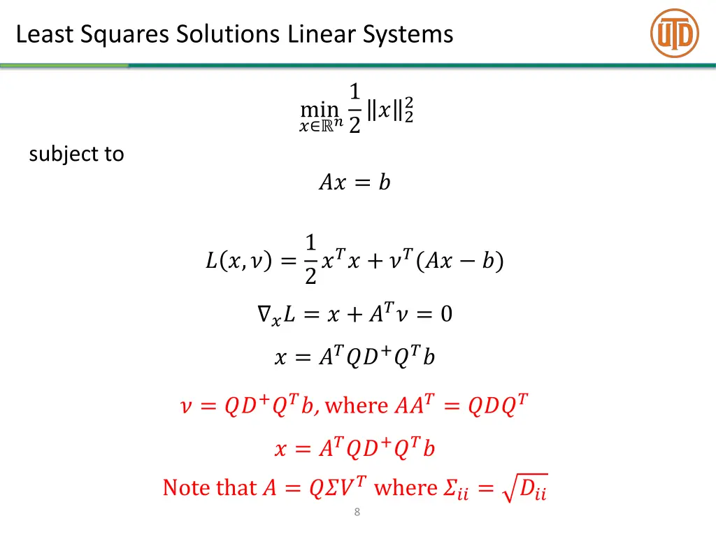 least squares solutions linear systems