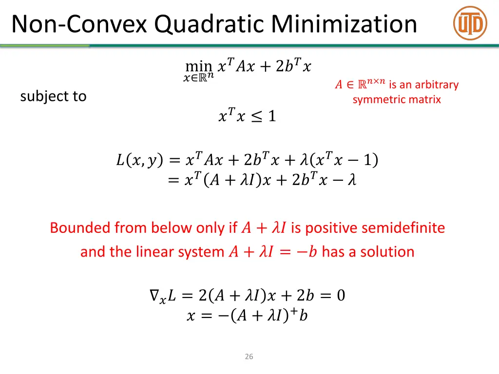 non convex quadratic minimization 3