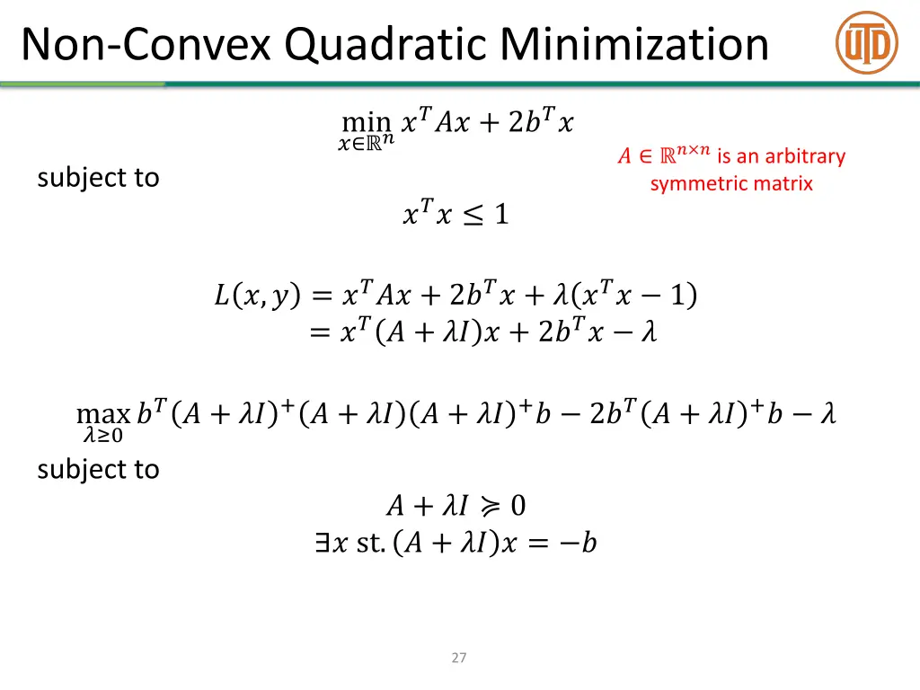 non convex quadratic minimization 4