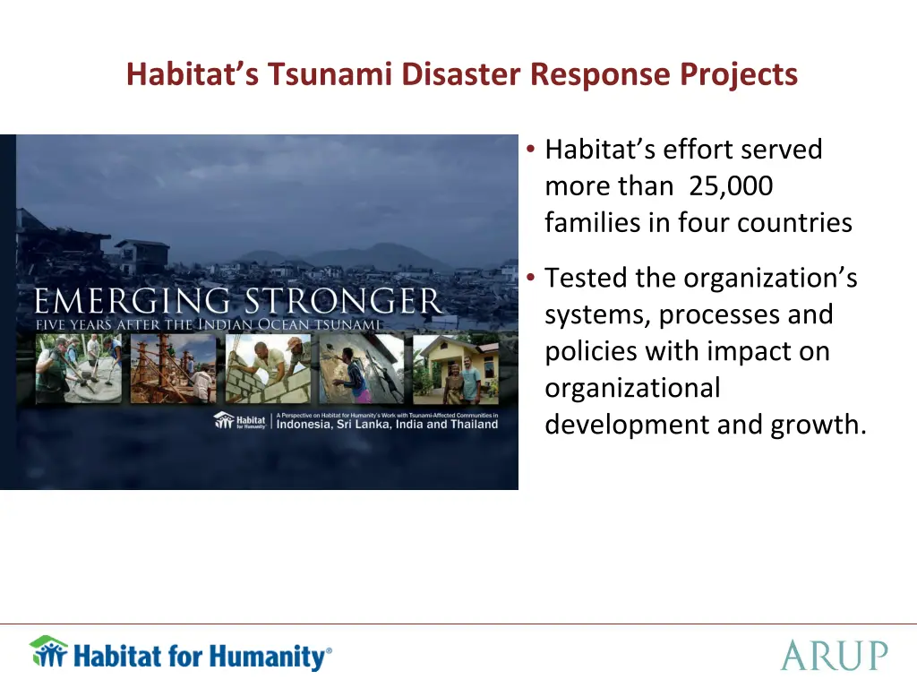 habitat s tsunami disaster response projects