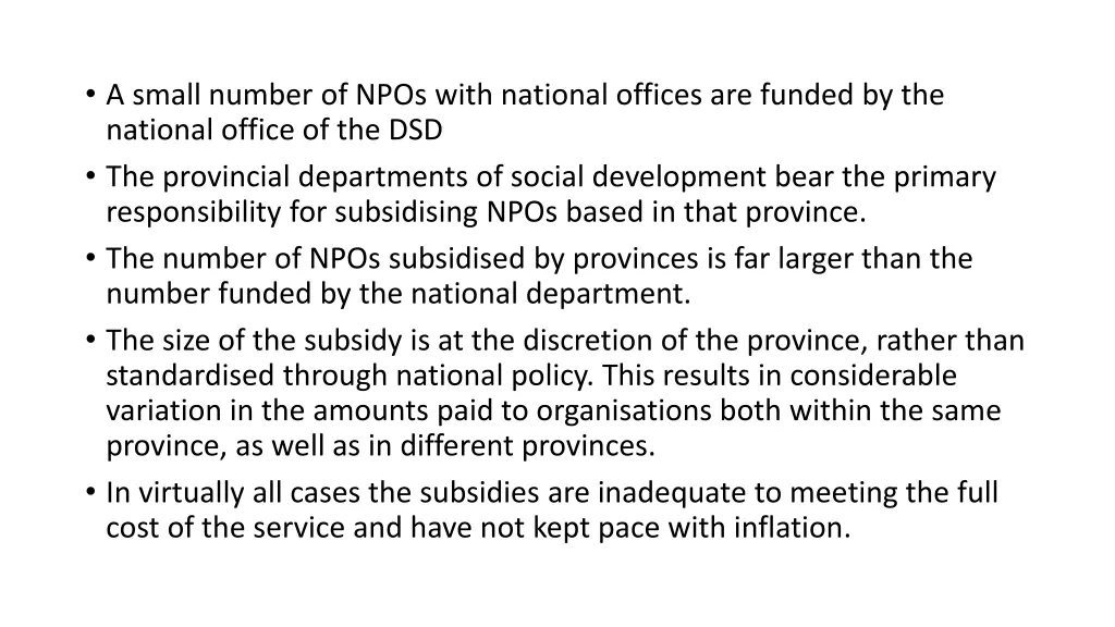 a small number of npos with national offices