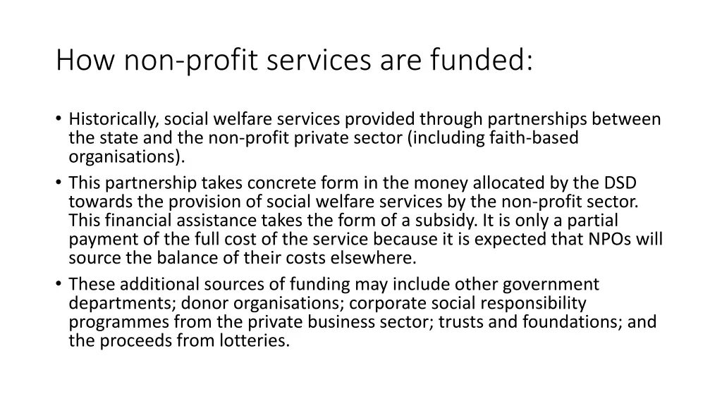 how non profit services are funded