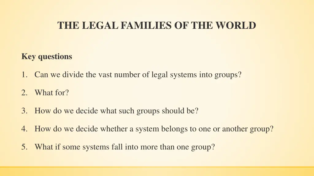 the legal families of the world