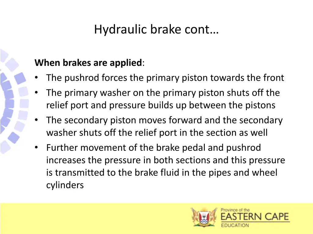 hydraulic brake cont