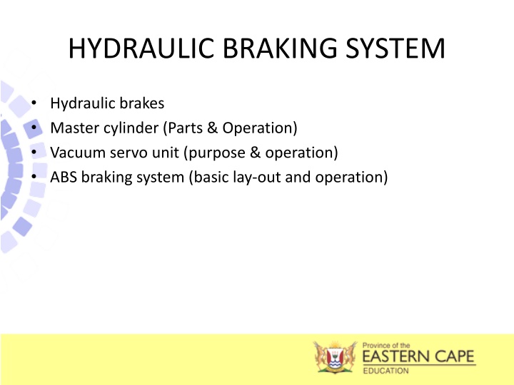 hydraulic braking system