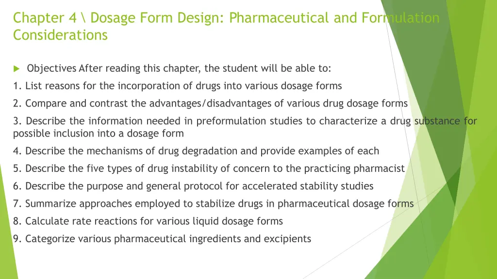 chapter 4 dosage form design pharmaceutical