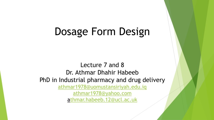 dosage form design