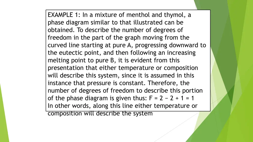 example 1 in a mixture of menthol and thymol