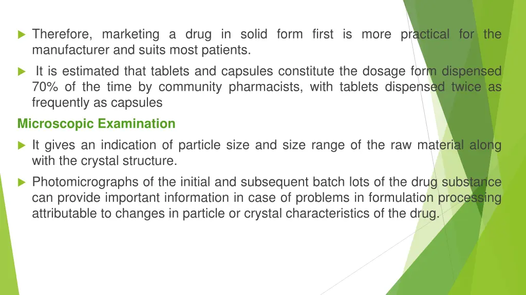 therefore marketing a drug in solid form first