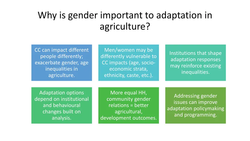 why is gender important to adaptation