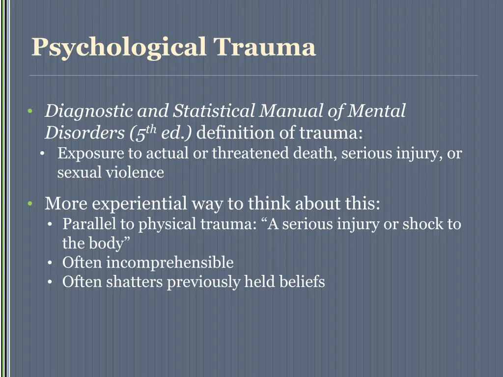 psychological trauma