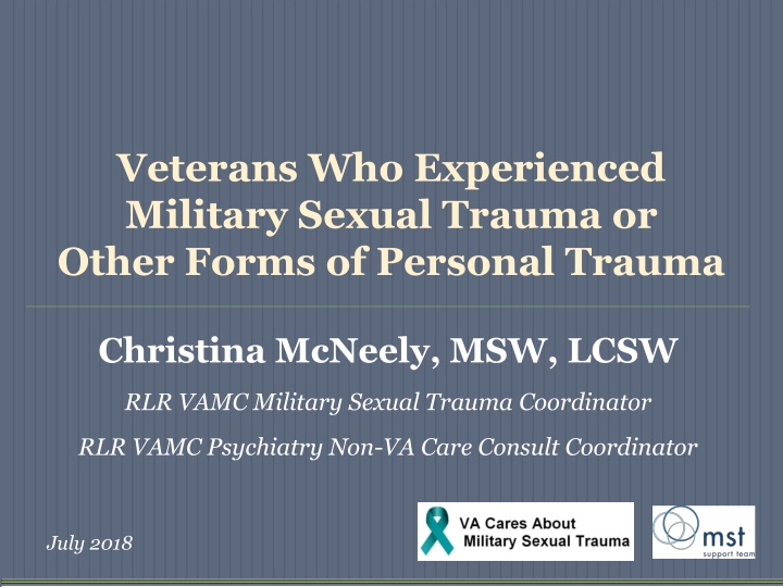 veterans who experienced military sexual trauma