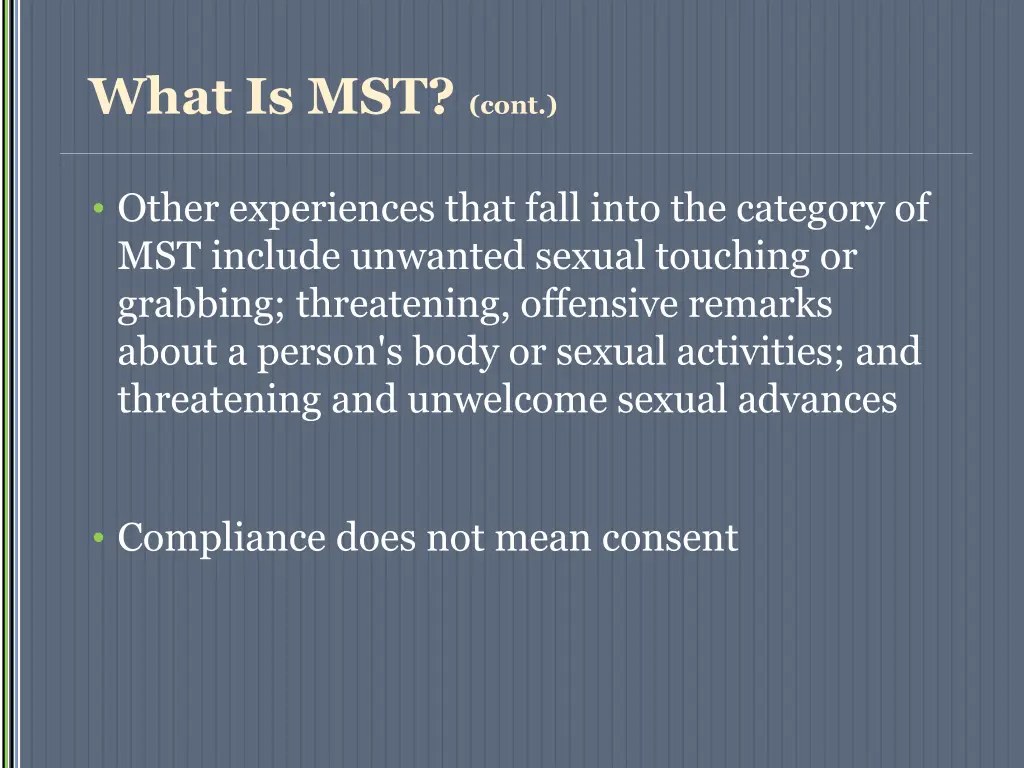 what is mst cont 1