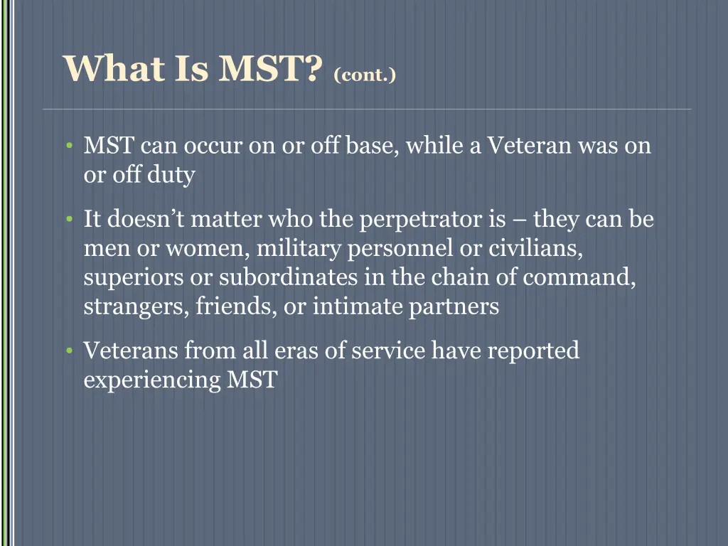 what is mst cont 2