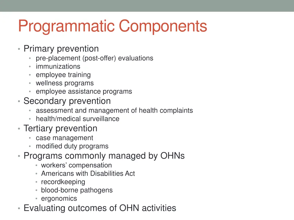 programmatic components