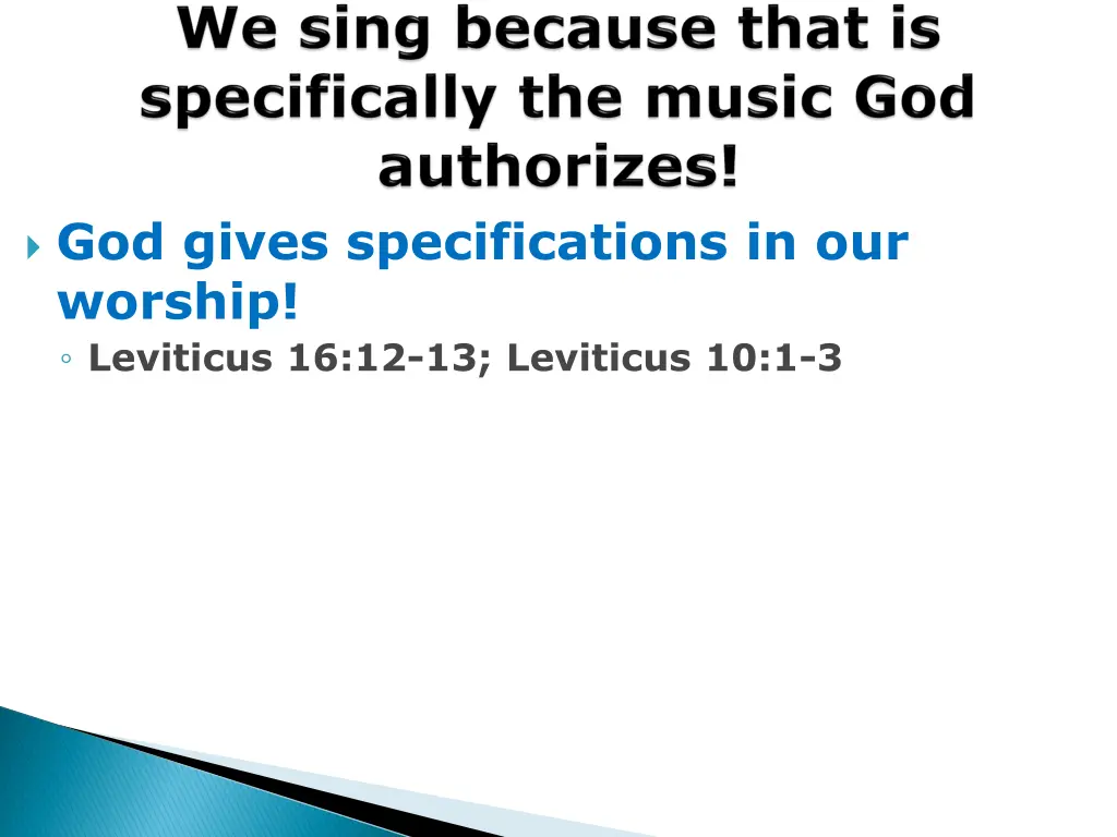 god gives specifications in our worship leviticus