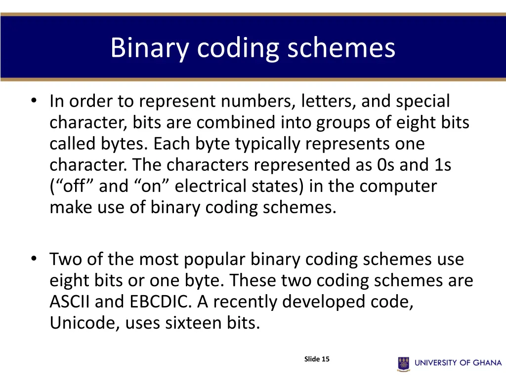 binary coding schemes 1