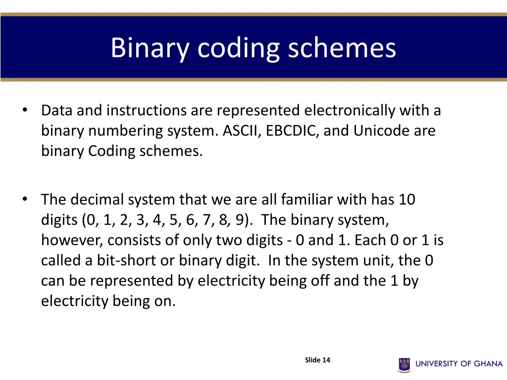 binary coding schemes