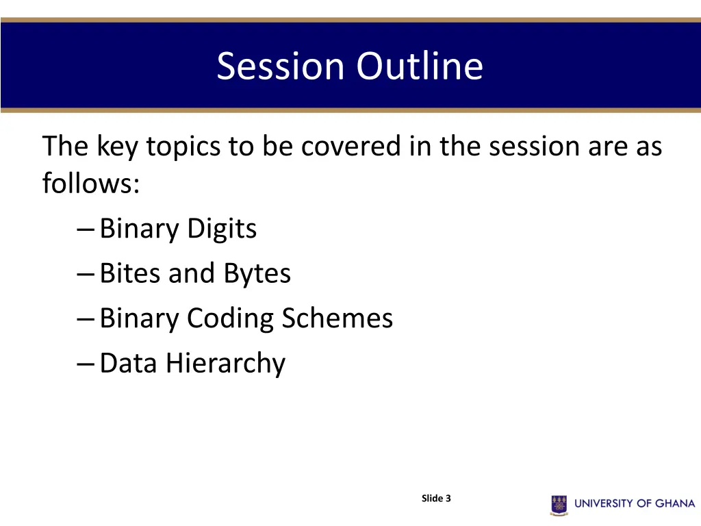 session outline