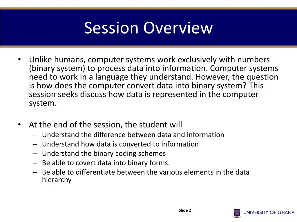 session overview