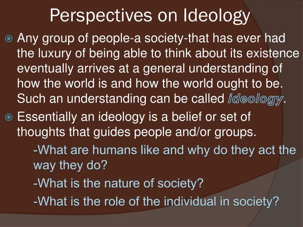 perspectives on ideology any group of people