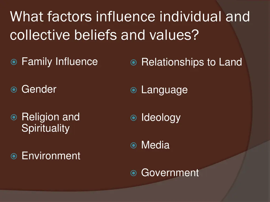 what factors influence individual and collective