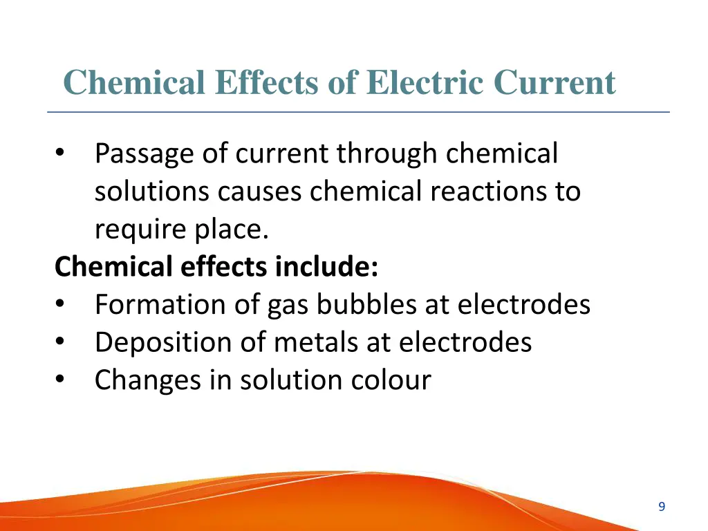 chemical effects of electric current