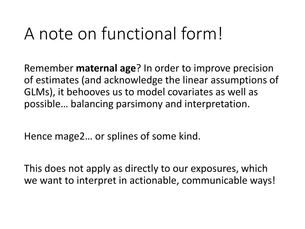 a note on functional form