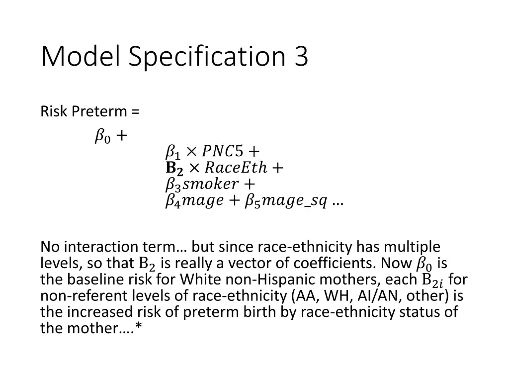 model specification 3