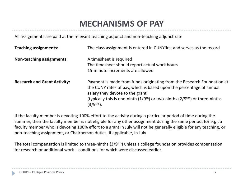 mechanisms of pay