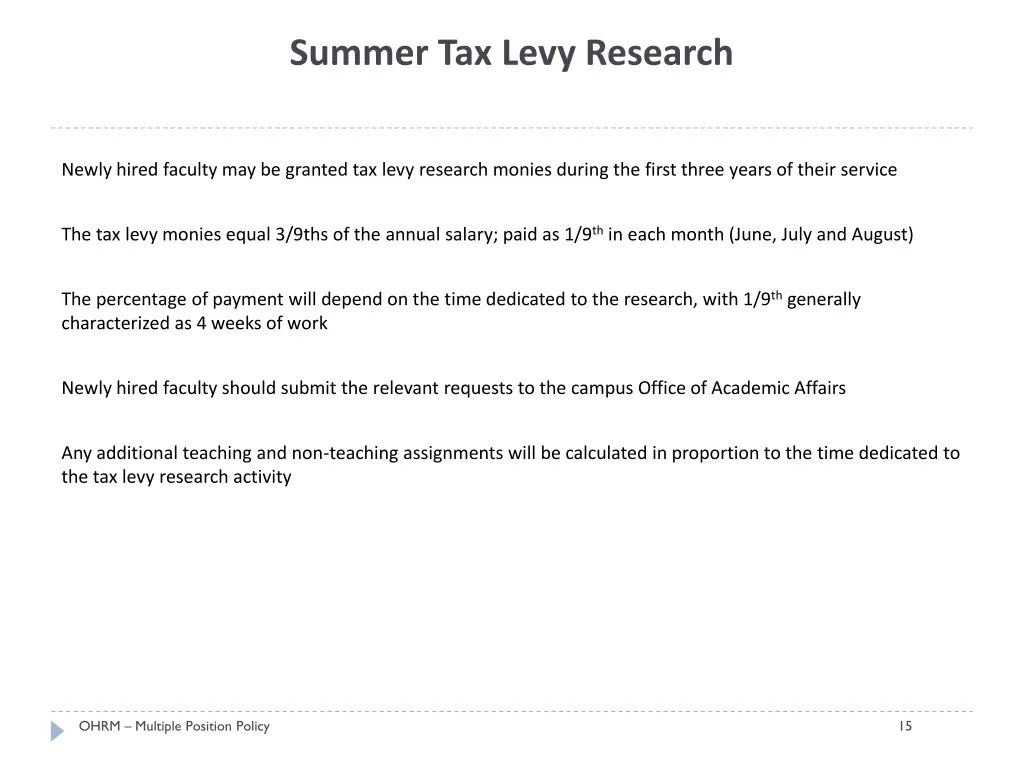 summer tax levy research