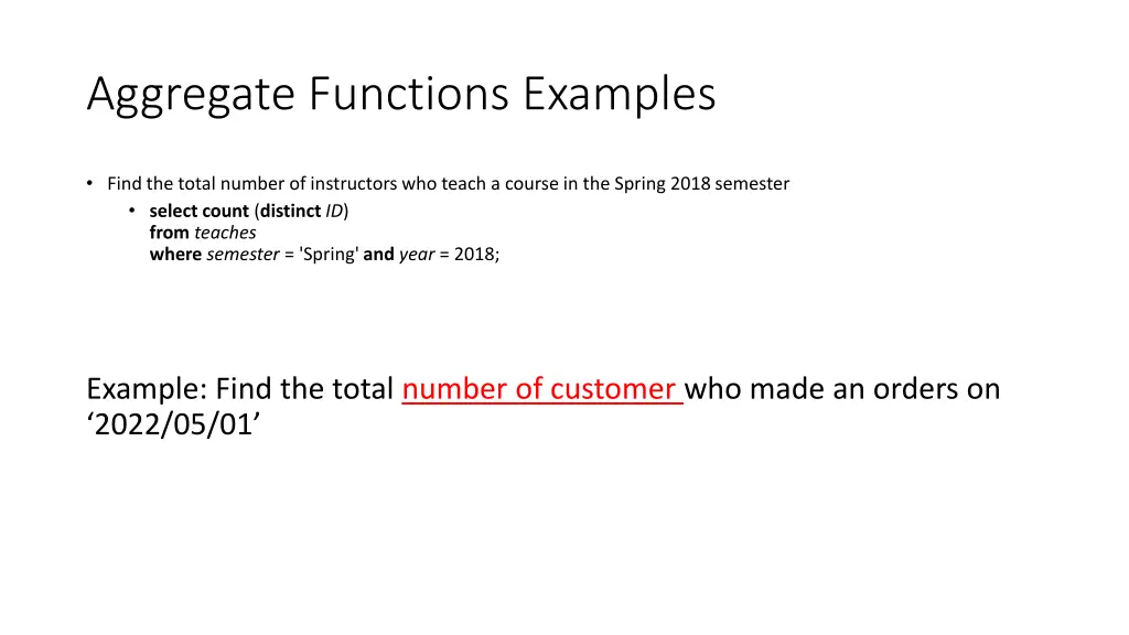 aggregate functions examples