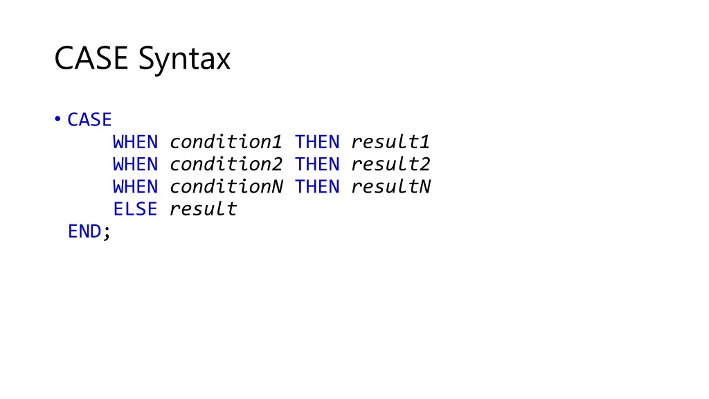 case syntax