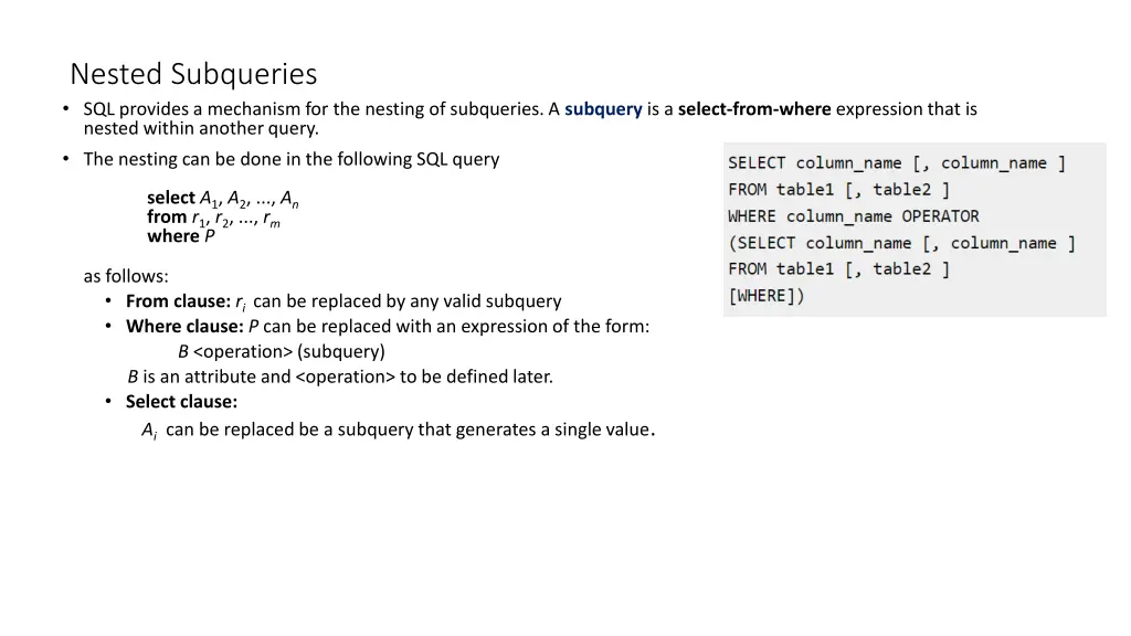 nested subqueries sql provides a mechanism