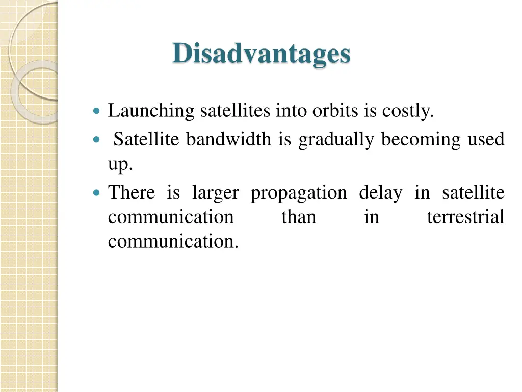 disadvantages