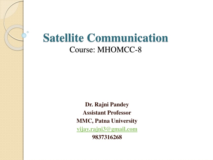 satellite communication course mhomcc 8