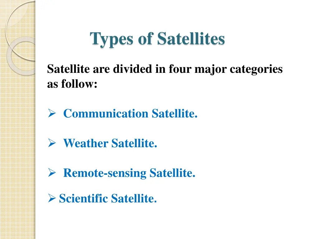 types of satellites