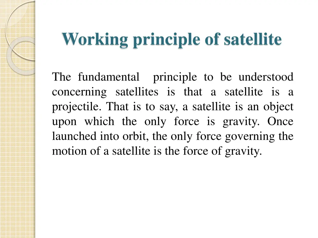 working principle of satellite