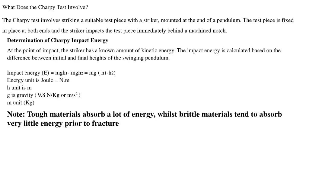 what does the charpy test involve