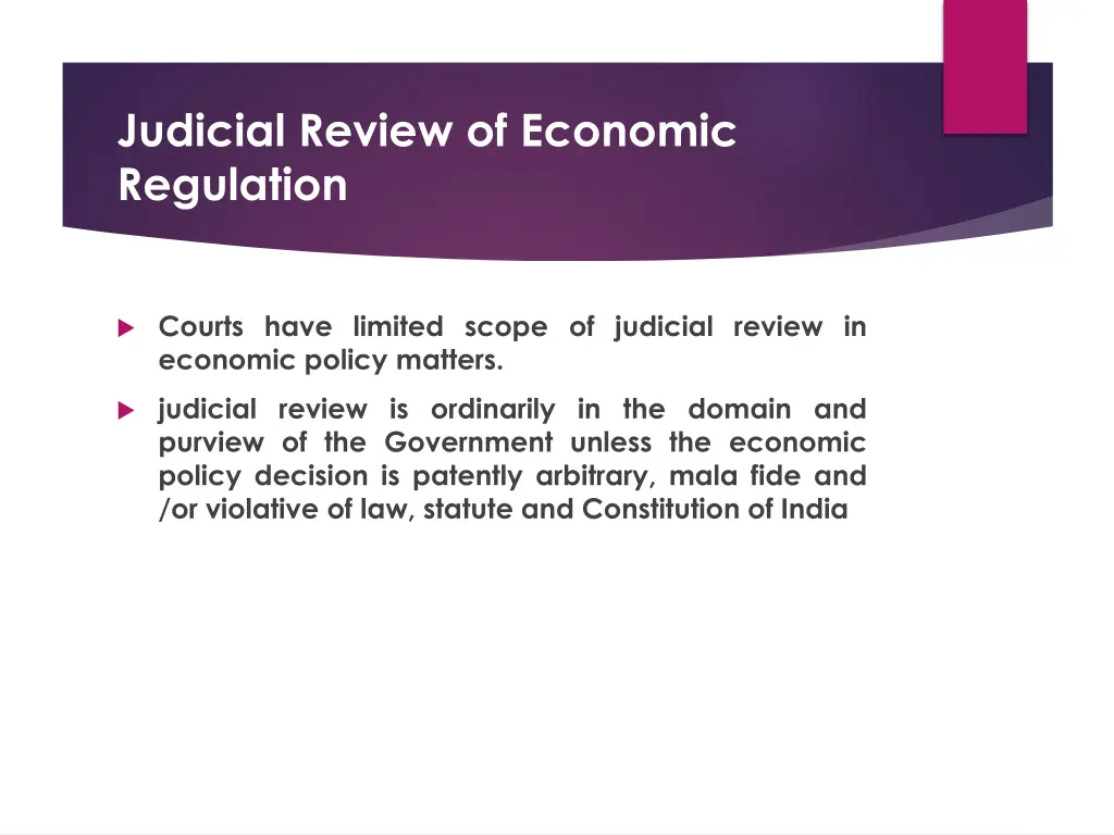 judicial review of economic regulation 1