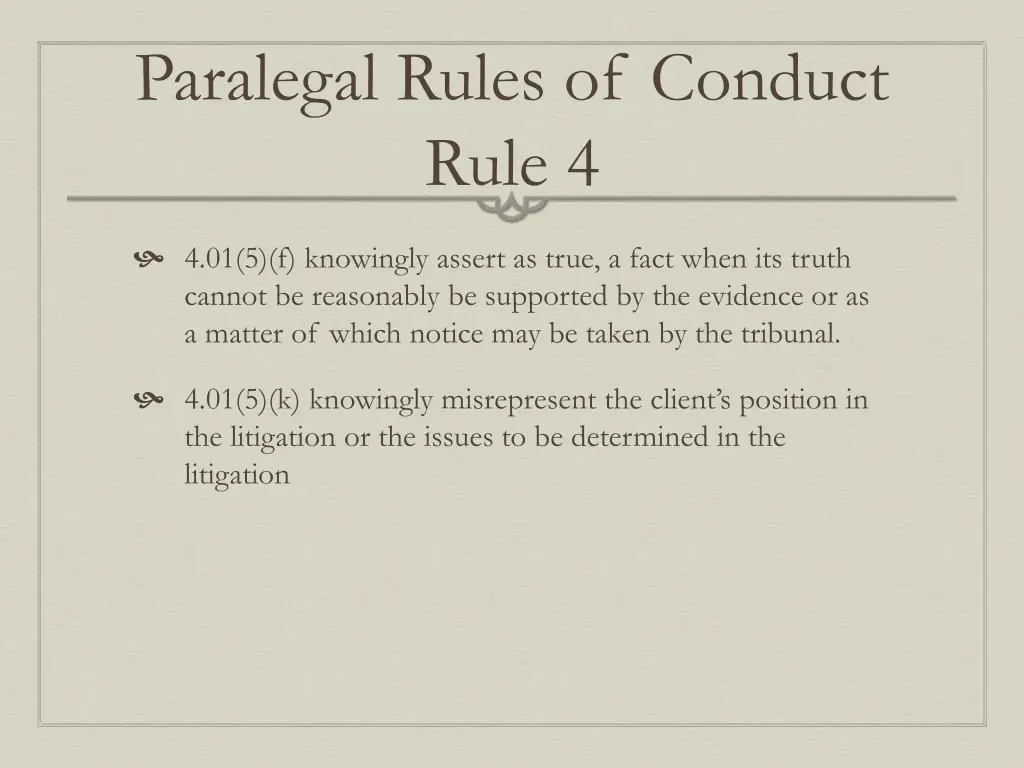 paralegal rules of conduct rule 4 2